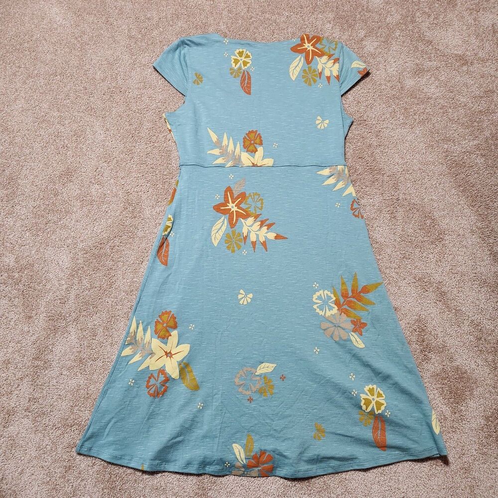 Toad & Co Women S Green Floral Cap Sleeve Rosemarie Dress - Picture 2 of 9